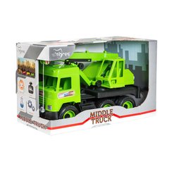 Авто "Middle truck" кран 39483 св. зелений в коробці "Tigres"