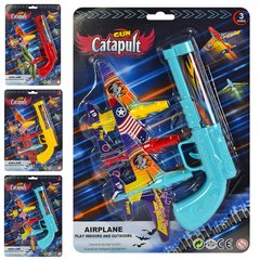 Дитячий іграшковий пістолет 8201 22см, літак на запуску, 3 кольори мікс видів