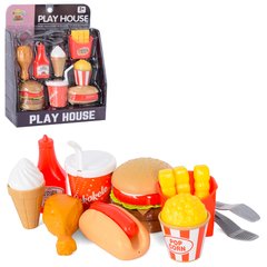Дитячі іграшкові продукти 689-13 Фастфуд, гамбургер, картопля фрі, хот-дог, морозиво