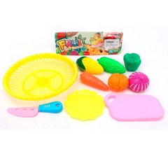 Дитячі іграшкові продукти S073 на липучці, овочі, досточка, ніж, мікс кольорів, у пакеті