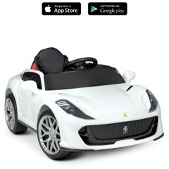 Дитячий електромобіль Ferrari, білий (4615EBLR-1)