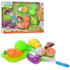 Дитячі іграшкові продукти WD-Q30 на липучці, овочі, яйце, досточка, ніж, тарілка