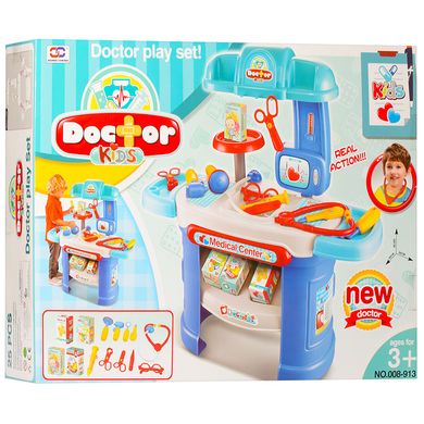 Дитячий ігровий набір лікаря 008-913 столик, медичні інструменти, окуляри