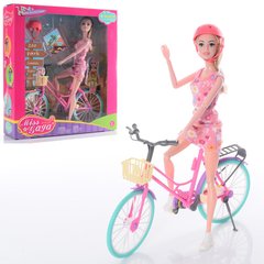 Лялька 51809 Шарнірна, 29см, велосипед 26см, шолом
