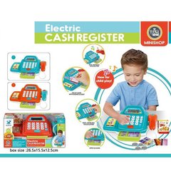Дитячий іграшковий касовий апарат 66109 2 кольори, калькулятор, підсвічування, звук, банківська картка, гроші, в коробці