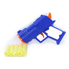 Дитячий іграшковий пістолет 230-6 15см, кулі присоски 5шт, 3 кольори на листі