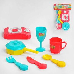 Дитячий іграшковий набір посудука 344 C пічка, чашка, келих, пательня, прибори, у пакеті