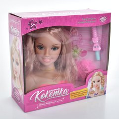Кукла 2312-2 голова для зачісок, 20см, шпильки, гребінець, плойка, резинки для волосся