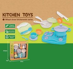 Дитячий іграшковий набір посуду HG 3020 14 предметів, плитка, органічні матеріали, в коробці