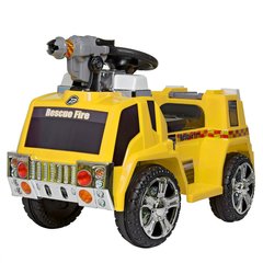 Дитячий електромобіль Пожежна машина, жовтий (ZPV119AR-6), Жовтий, Звичайне, Задній привід