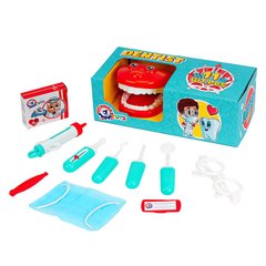 Набір стоматолога 7341 "Technok Toys", 11 елементів, щелепа, маска, окуляри, бейдж, інструменти, в коробці