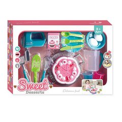 Дитячий іграшковий набір посуду XY66-8 міксер-механічний, тарілки, склянки, кухонний набір, торт