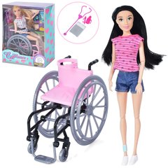 Лялька KQ159 30см, шарнірна, інвалідний візок, 2 види