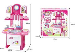 Дитяча ігрова кухня 3584-1 36/3 , 32 елементи, на батарейках, підсвічування, звук, продукти, в коробці
