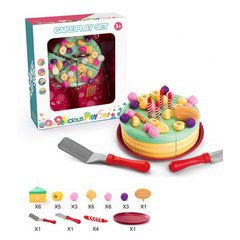 Дитячі іграшкові продукти XG500-1A на липучці, торт, ніж, лопатка, тарілка, 37 деталей