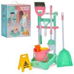 Детский игрушечный набор для уборки 988-8 40см, тележа, ведро, щетка, совок, 20предм