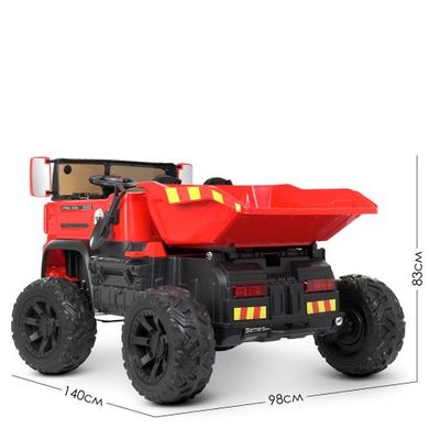 Дитячий електромобіль Вантажівка Самоскид, двомісний, червоний (4287EBLR-3)