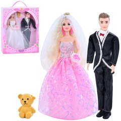 Кукла 888K4 2шт семья, жених и невеста-шарнирная, 29см, микс цветов