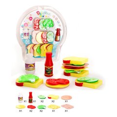 Дитячі іграшкові продукти 500C сендвічі, кетчуп, 16 предметів, в слюді