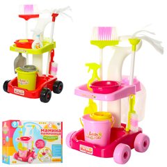 Дитячий іграшковий набор для прибирання 667-33-35 візок, щітки, відро, совок