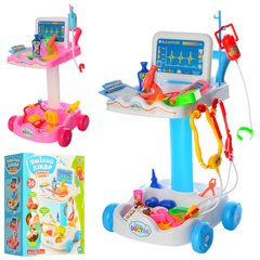 Дитячий ігровий набір лікаря 606-1-5 візок, інструменти, мікроскоп, окуляри