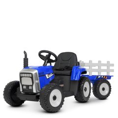 Детский электромобиль Трактор с прицепом, синий (4479EBLR-4)