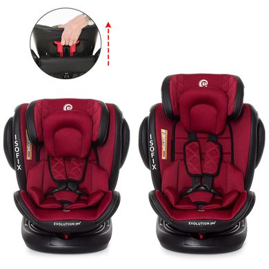 Автокресло El Camino ME 1045 EVOLUTION ISOFIX Deep Red, красный, группа 0+/1+2+3