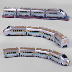 Поезд 757 Р "Пасажирський експрес", на батарейках, 3 вагони, підсвічування, об`їжджає перешкоди