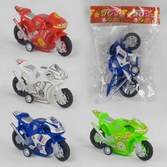 Мотоцикл 399-132 4 цвета, инерция, 1шт в пакете