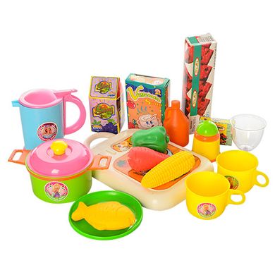 Детская посудка 9953 набор кухонных принадлежностей, продукты, в рюкзаке