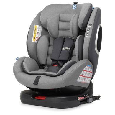 Автокресло El Camino ME 1079 ABSOLUTE Isofix Royal Gray, серый, лен, группа 0+/1+2+3