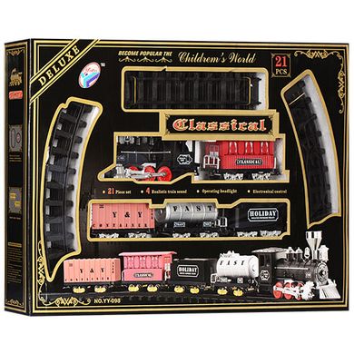 Дитяча залізниця YY-098, 138х87 см, локомотив-світло, звук, вагони, 21 деталь
