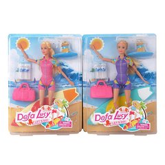 Лялька DEFA 8471 29 см, шарнірна, дошка для серфінгу, сумка