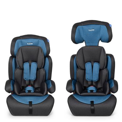 Автокрісло Bambi M 3546 Navy Gray, синій, льон, група 1 + 2 + 3