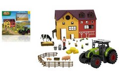 Трактор 550-5 K 62 елементи, фігурки, трактор з інерцією, підсвічування, на батарейках, будиночок, в коробці