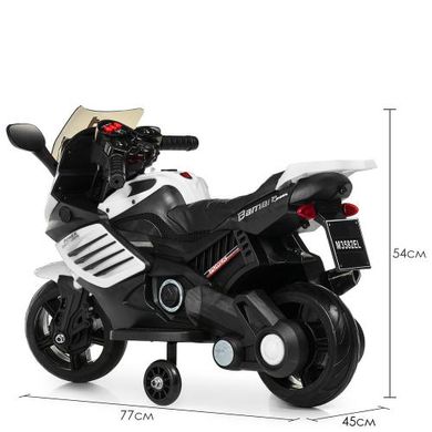 Детский мотоцикл, черно-белый (3582EL-1)