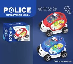 Машинка 8899-136 2 кольори, "Поліція", підсвічування, звук, колесо вільного ходу, рухомі шестерні, в коробці