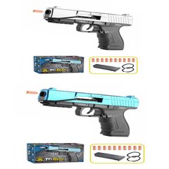 Дитячий іграшковий пістолет 003AB 20см, м'які пулі-присоски 10шт, 2 кольори