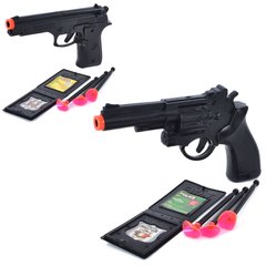 Дитячий іграшковий пістолет 1022-277-78 22см, кулі-присоски 3шт, значок, 2 види