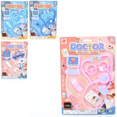 Детский игровой набор доктора YL-7-8 5 предметов, очки, стетоскоп, шприц, 4 цвета