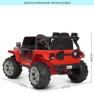 Дитячий електромобіль Джип Jeep Wrangler, червоний (4282EBLR-3)