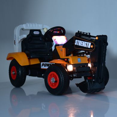 Дитячий електромобіль Трактор Екскаватор, помаранчевий (4260ABLR-7), помаранчевий, Звичайне, Задній привід