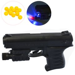Дитячий іграшковий пістолет 0621B на пульках, 15см, світло, лазер таблке