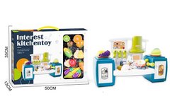 Детская игрушечная кухня BC 8804 звук, підсвічування, витяжка, духова шафа, плита, набір продуктів, посуд, наліпки, в коробці