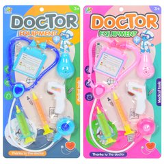 Детский игровой набор доктора 669-031 6 предметов, стетоскоп, шприц, градусник, 2 цвета