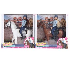Лялька DEFA 8469 шарнірна, 29 см, поліція, кінь