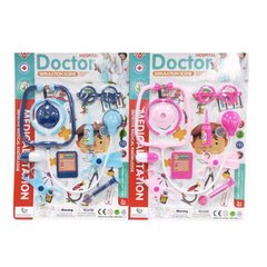 Детский игровой набор доктора 623-3 9 предметов, стетоскоп, очки, таблетки, ножницы, шприц, 2 цвета