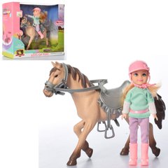 Кукла 334C шарнирная, 15 см, лошадь 17 см