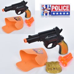 Дитячий іграшковий револьвер 07-14-15 17см, в кобурі, 3 присоски, 2 видику