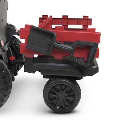 Дитячий електромобіль Трактор, з причепом, червоний (4463EBLR-3)